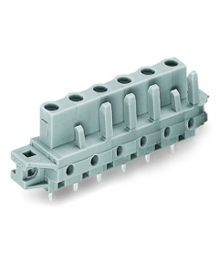 THT female header; 0.6 x 1.0 mm solder pin; straight; clamping collar; Pin spacing 7.5 mm; 13-pole; gray