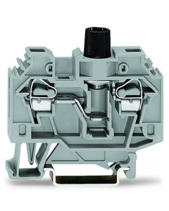 2-conductor fuse terminal block; without blown fuse indication; for DIN-rail 35 x 15 and 35 x 7.5; 6 mm²; CAGE CLAMP®; 6,00 mm²; gray