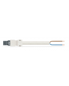 pre-assembled connecting cable; Eca; Plug/open-ended; 2-pole; Cod. L; H05Z1Z1-F 2 x 2.5 mm²; 4m; 2,50 mm²; dark gray