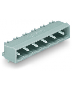 THT male header; 1.2 x 1.2 mm solder pin; angled; Pin spacing 7.5 mm; 6-pole; gray