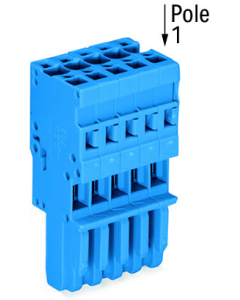 1-conductor female plug; 4 mm²; 10-pole; 4,00 mm²; blue