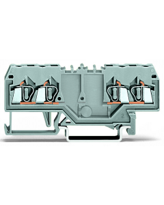 Double potential terminal block; 2.5 mm²; with double, center marker slot; for DIN-rail 35 x 15 and 35 x 7.5; CAGE CLAMP®; 2,50 mm²; gray