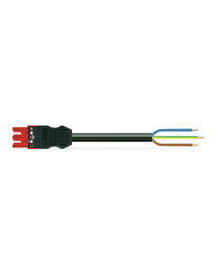 pre-assembled connecting cable; Cca; Socket/open-ended; 3-pole; Cod. P; H05Z1Z1-F 3G 1.5 mm²; 6 m; 1,50 mm²; red