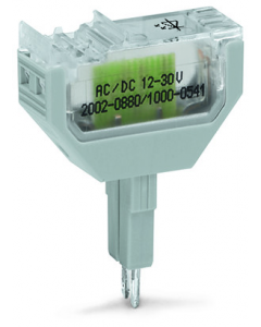 LED plug; red LED (N-P); 12 - 30 V; for 2001 - 2006 series feedthrough terminal blocks; 10.4 mm wide; gray