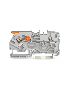 2-conductor through terminal block; with lever and Push-in CAGE CLAMP®; 4 mm²; with test port; side and center marking; for DIN-rail 35 x 15 and 35 x 7.5; Push-in CAGE CLAMP®; 4,00 mm²; gray