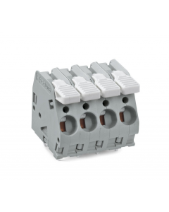 PCB terminal block; lever; 6 mm²; Pin spacing 7.5 mm; 4-pole; CAGE CLAMP®; 6,00 mm²; light gray