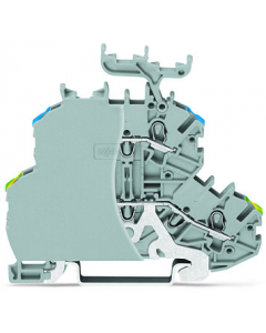 TOPJOB®S double-deck terminal block; ground/through (PE/L); with gray separator; with marker carrier; rail mount; 2-conductor; 4.2 mm wide; gray