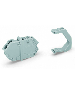 Through-panel terminal block; with end plate and retaining clip; 1-pole; for plate thickness 1-4 mm; 7 mm wide; blue