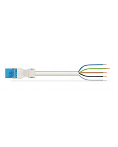 pre-assembled connecting cable; Eca; Plug/open-ended; 5-pole; Cod. I; H05VV-F 5G 1.5 mm²; 3 m; 1,50 mm²; blue