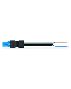 pre-assembled connecting cable; Eca; Plug/open-ended; 2-pole; Cod. I; H05Z1Z1-F 2 x 1,50 mm²; 4m; 1,50 mm²; blue