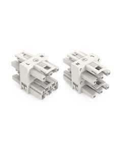 3-way distribution connector; 3-pole; Cod. A; 1 input; 3 outputs; white