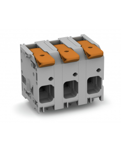 PCB terminal block; lever; Pin spacing 15 mm; double pinning; 6-pole; Push-in CAGE CLAMP®; gray