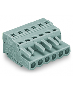 Female plug; 8-pole; 12 AWG max; pin spacing 5 mm; 1 conductor per pole; gray