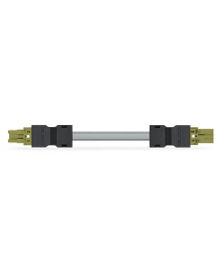 pre-assembled interconnecting cable; B2ca; Socket/plug; 2-pole; Cod. B; 3 m; 1,00 mm²; light green