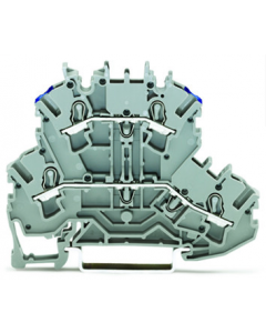 TOPJOB®S double-deck terminal block; through/through (L/N); rail mount; 2-conductor; 5.2 mm wide; gray
