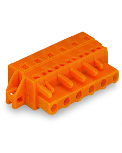 1-conductor female plug; clamping collar; 2.5 mm²; Pin spacing 7.62 mm; 3-pole; 2,50 mm²; orange