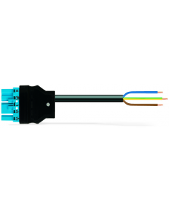 pre-assembled connecting cable; Eca; Plug/open-ended; 5-pole; Cod. I; H05Z1Z1-F 3G 1.5 mm²; 3 m; 1,50 mm²; blue