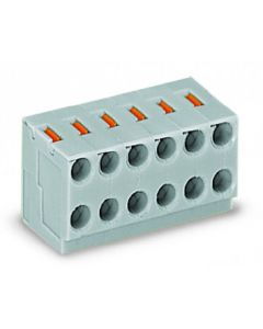 2-conductor female connector; for individual solder pins; push-button; 0.8 mm Ø; Pin spacing 3.5 mm; 8-pole; 0,50 mm²; gray