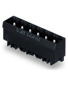 Male header; 8-pole; THR; 1.0 x 1.0 mm solder pin; straight; pin spacing 5 mm; black