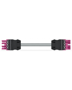 pre-assembled interconnecting cable; Eca; Socket/plug; 4-pole; Cod. B; Control cable 4 x 1.0 mm²; 1 m; 1,00 mm²; pink