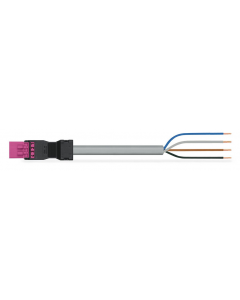 pre-assembled connecting cable; Eca; Plug/open-ended; 4-pole; Cod. B; Control cable 4 x 1.5 mm²; 5 m; 1,50 mm²; pink