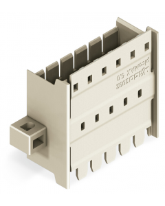 Panel feedthrough male connector; clamping collar; 6-pole; Pin spacing 5 mm; light gray