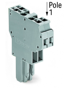 2-conductor female connector; 4 mm²; 4-pole; 4,00 mm²; gray