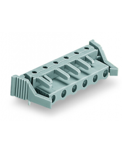 THT female header; 0.6 x 1.0 mm solder pin; angled; Locking lever; Pin spacing 7.5 mm; 16-pole; gray