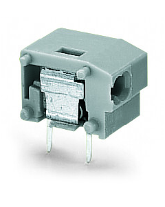 Stackable 2-conductor PCB terminal block; 0.75 mm²; Pin spacing 10/10.16 mm; 1-pole; PUSH WIRE®; 0,75 mm²; gray