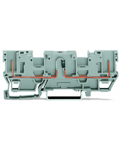 2-pin component carrier block; with 2 jumper positions; with diode 1N4007; anode, right side; for DIN-rail 35 x 15 and 35 x 7.5; 4 mm²; gray