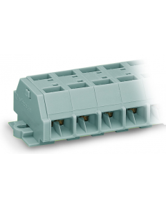 4-conductor terminal strip; 5-pole; without push-buttons; with fixing flanges; for screw or similar mounting types; Fixing hole 3.2 mm Ø; 2.5 mm²; CAGE CLAMP®; 2,50 mm²; gray