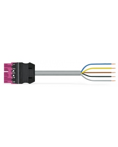 pre-assembled connecting cable; Eca; Plug/open-ended; 5-pole; Cod. B; 3 m; 1,50 mm²; pink