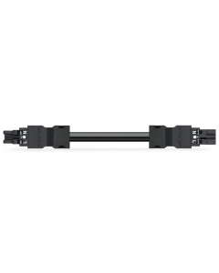 pre-assembled interconnecting cable; Eca; Socket/plug; 2-pole; Cod. A; H05VV-F 2 x 1.5 mm²; 2 m; 1,50 mm²; black