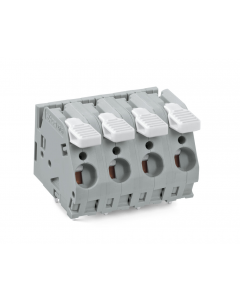 PCB terminal block; lever; 6 mm²; Pin spacing 10 mm; 10-pole; CAGE CLAMP®; commoning option; 6,00 mm²; gray