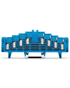 4-level terminal block for matrix patching; without locking clips; one potential per level; with 2.3 mm Ø test port; for 35 x 15 mounting rail; 1,50 mm²; blue