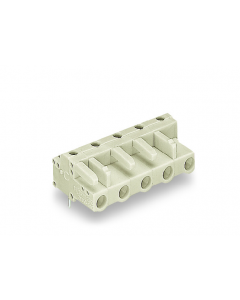 THT female header; 0.6 x 1.0 mm solder pin; angled; 100% protected against mismating; Pin spacing 7.5 mm; 7-pole; light gray