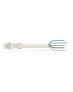pre-assembled connecting cable; Eca; Plug/open-ended; 5-pole; Cod. A; H05Z1Z1-F 5G 1.5 mm²; 7 m; 1,50 mm²; white