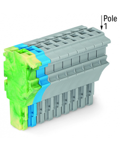 1-conductor female plug; 2.5 mm²; 10-pole; 2,50 mm²; green-yellow, blue, gray