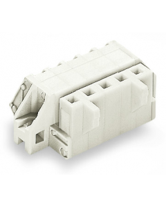 1-conductor female plug; angled; 100% protected against mismating; clamping collar; 2.5 mm²; Pin spacing 5 mm; 14-pole; 2,50 mm²; light gray