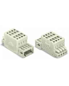 2-conductor combi strip; 100% protected against mismating; 1.5 mm²; 4-pole; Pin spacing 3.5 mm; light gray