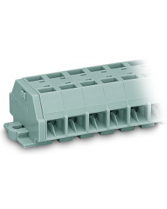 4-conductor terminal strip; 3-pole; without push-buttons; with snap-in mounting feet; for plate thickness 0.6 - 1.2 mm; Fixing hole 3.5 mm Ø; 1.5 mm²; CAGE CLAMP®; 1,50 mm²; gray