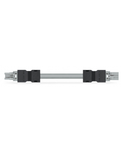 pre-assembled interconnecting cable; B2ca; Socket/plug; 2-pole; Cod. B; H05Z1Z1-F 2 x 1,50 mm²; 6 m; 1,50 mm²; gray