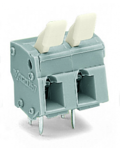 PCB terminal block; finger-operated levers; 2.5 mm²; Pin spacing 7.5/7.62 mm; 12-pole; CAGE CLAMP®; commoning option; 2,50 mm²; gray