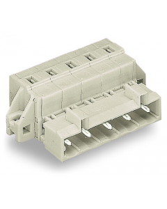 1-conductor male connector; 100% protected against mismating; clamping collar; 2.5 mm²; Pin spacing 7.5 mm; 11-pole; 2,50 mm²; light gray