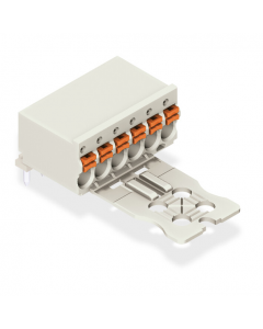 1-conductor female plug; push-button; Gripping plate; direct marking; 1.5 mm²; Pin spacing 3.5 mm; 3-pole; 1,50 mm²; light gray