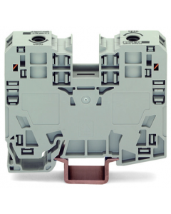 POWER CAGE CLAMP feedthrough terminal block; DIN 35 x 15 rail mount; 2-conductor; 2 AWG; 16 mm wide; gray