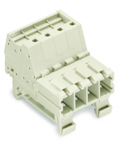 1-conductor male connector; 100% protected against mismating; direct marking; 10 mm²; Pin spacing 7.62 mm; 4-pole; 10,00 mm²; light gray