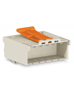 1-conductor male connector; Snap-in mounting feet; 2.5 mm²; Pin spacing 5 mm; 4-pole; 2,50 mm²; light gray