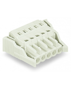1-conductor female plug; 100% protected against mismating; Locking lever; 2.5 mm²; Pin spacing 5 mm; 5-pole; 2,50 mm²; light gray