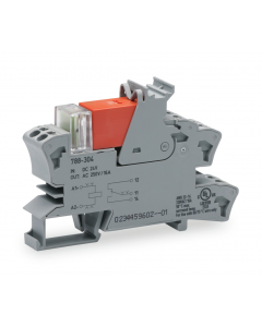 Relay module; Nominal input voltage: 24 VDC; 1 changeover contact; Limiting continuous current: 16 A; Red status indicator; Module width: 15 mm; 2,50 mm²; gray